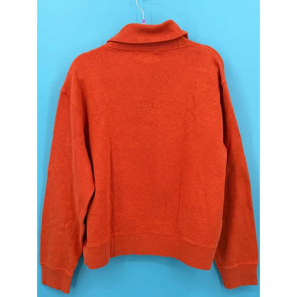Polo Ralph Lauren‎ Shawl Neck Pullover Mens L Orange Cotton Knit Sweater L/G